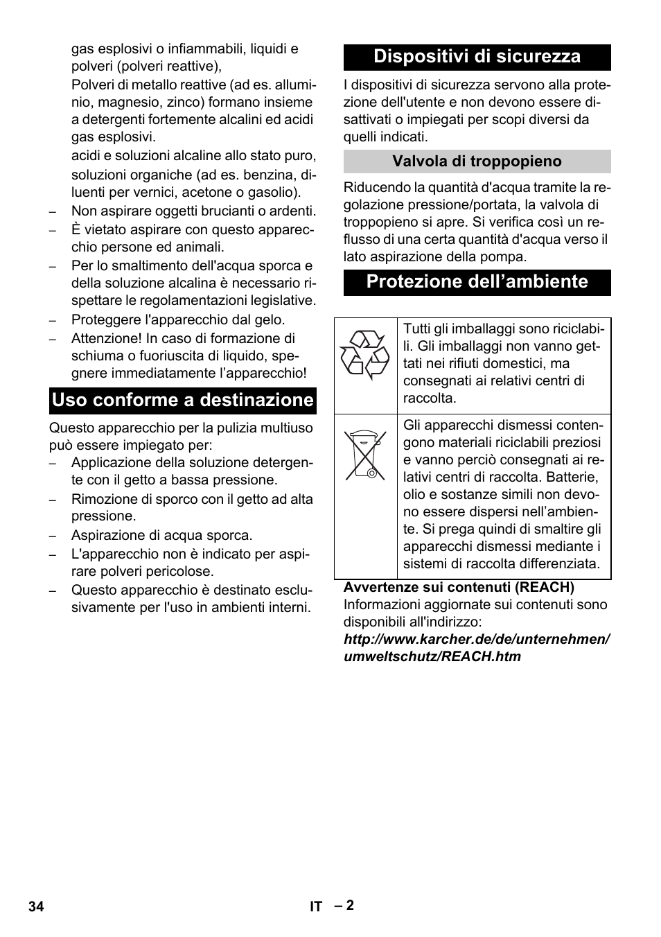 Protezione dell’ambiente | Karcher Vysokotlaký čistič AP 100-50 M antr- User Manual | Page 34 / 294