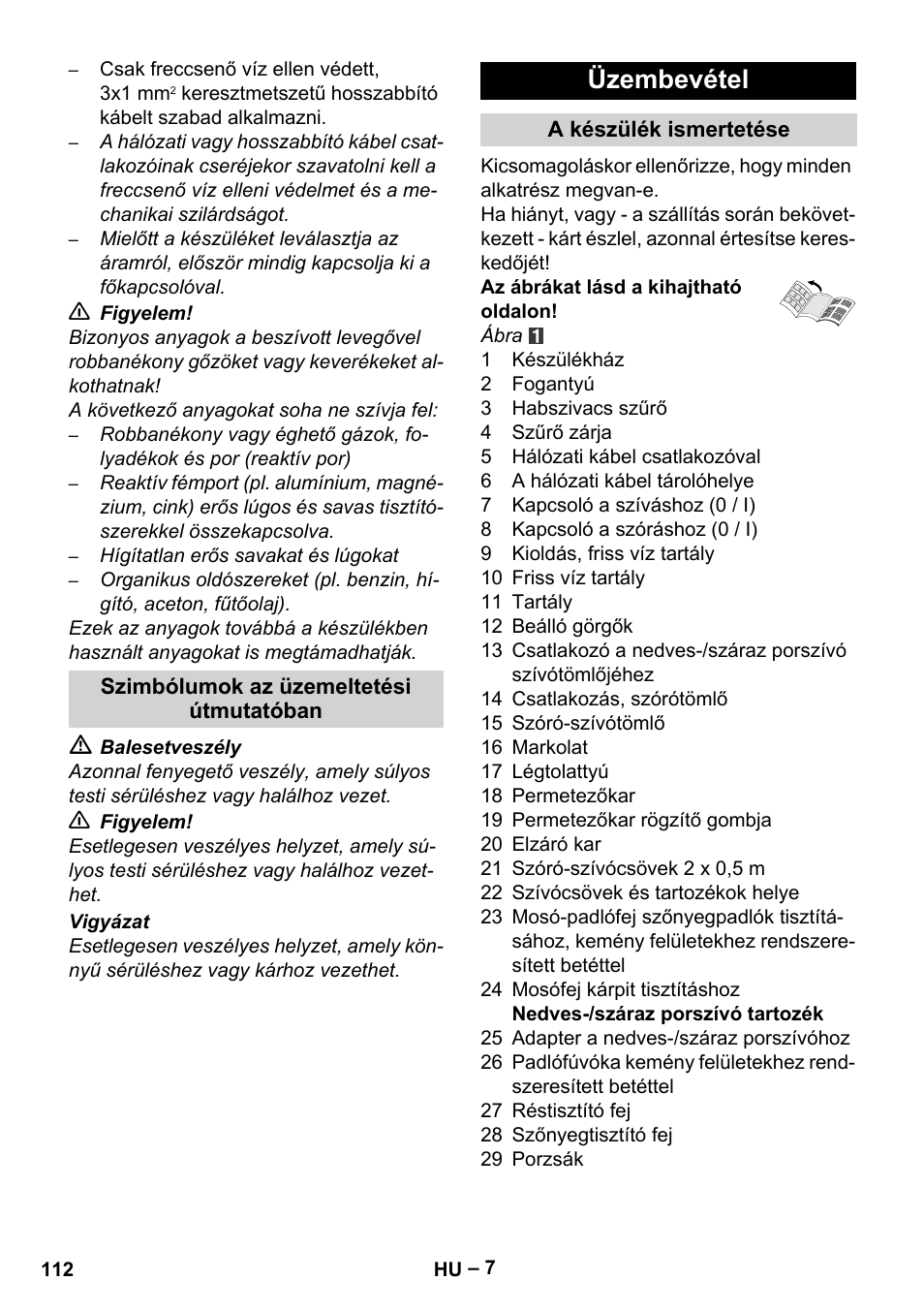 Üzembevétel | Karcher SE 4002 User Manual | Page 112 / 226