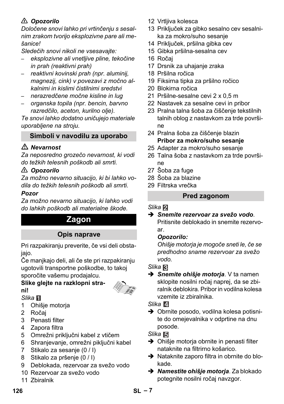 Zagon | Karcher SE 4002 User Manual | Page 126 / 226