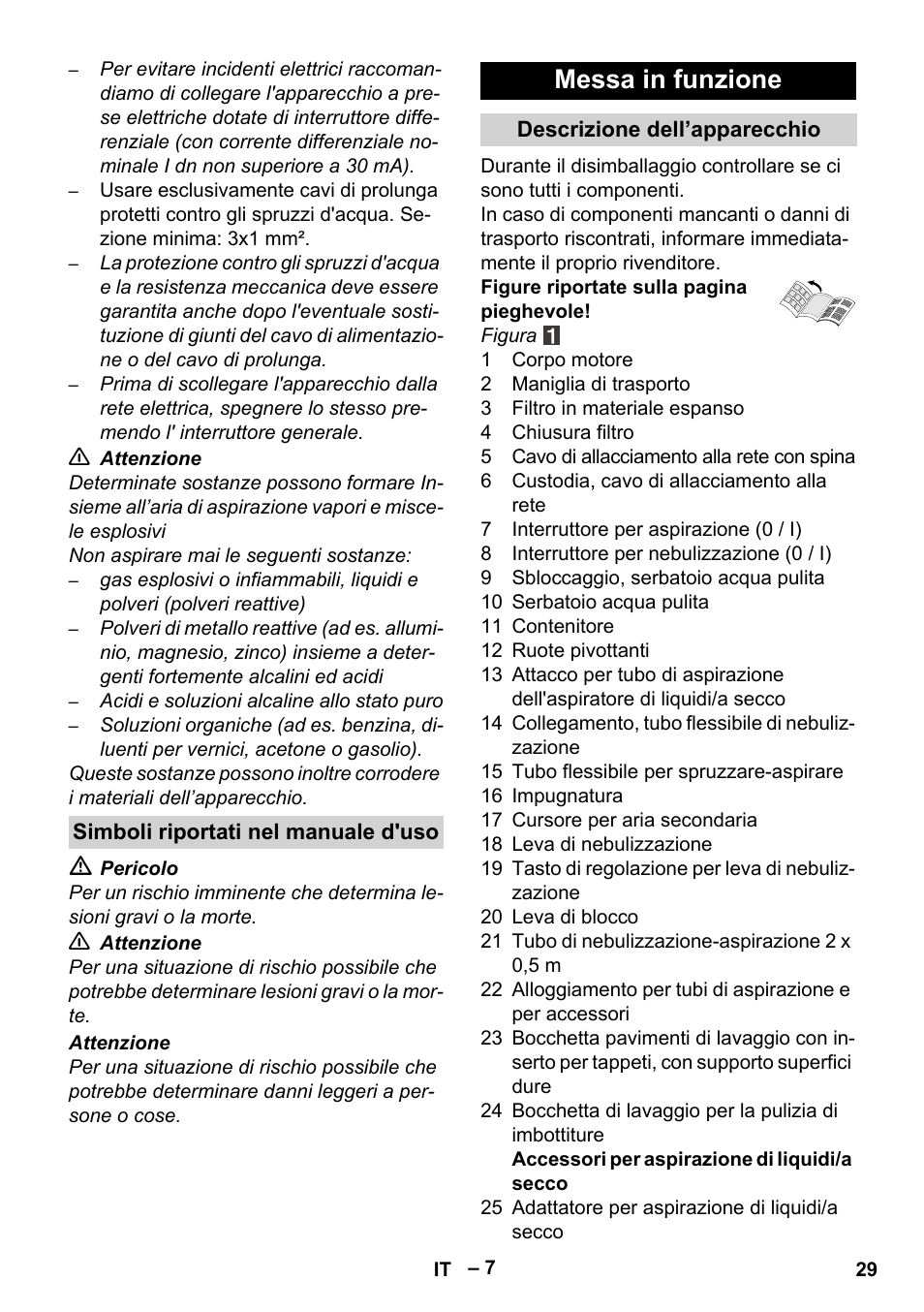 Messa in funzione | Karcher SE 4002 User Manual | Page 29 / 226