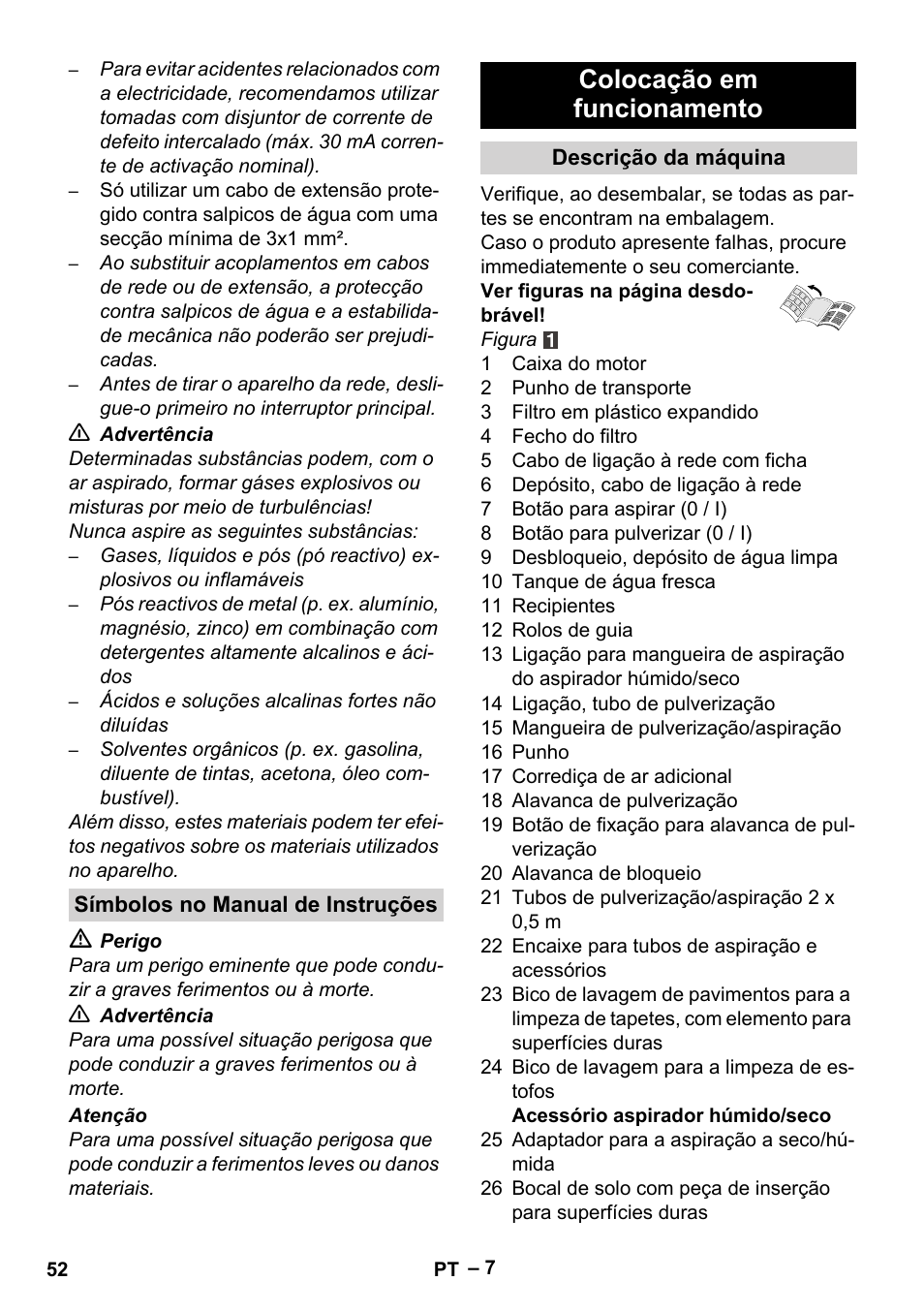 Colocação em funcionamento | Karcher SE 4002 User Manual | Page 52 / 226