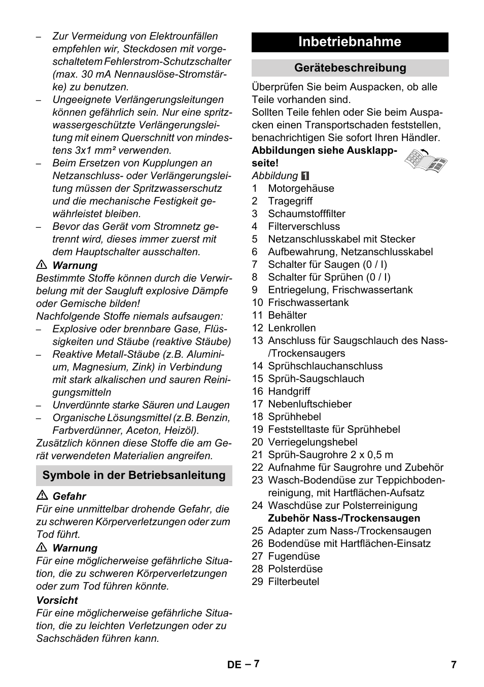 Inbetriebnahme | Karcher SE 4002 User Manual | Page 7 / 226