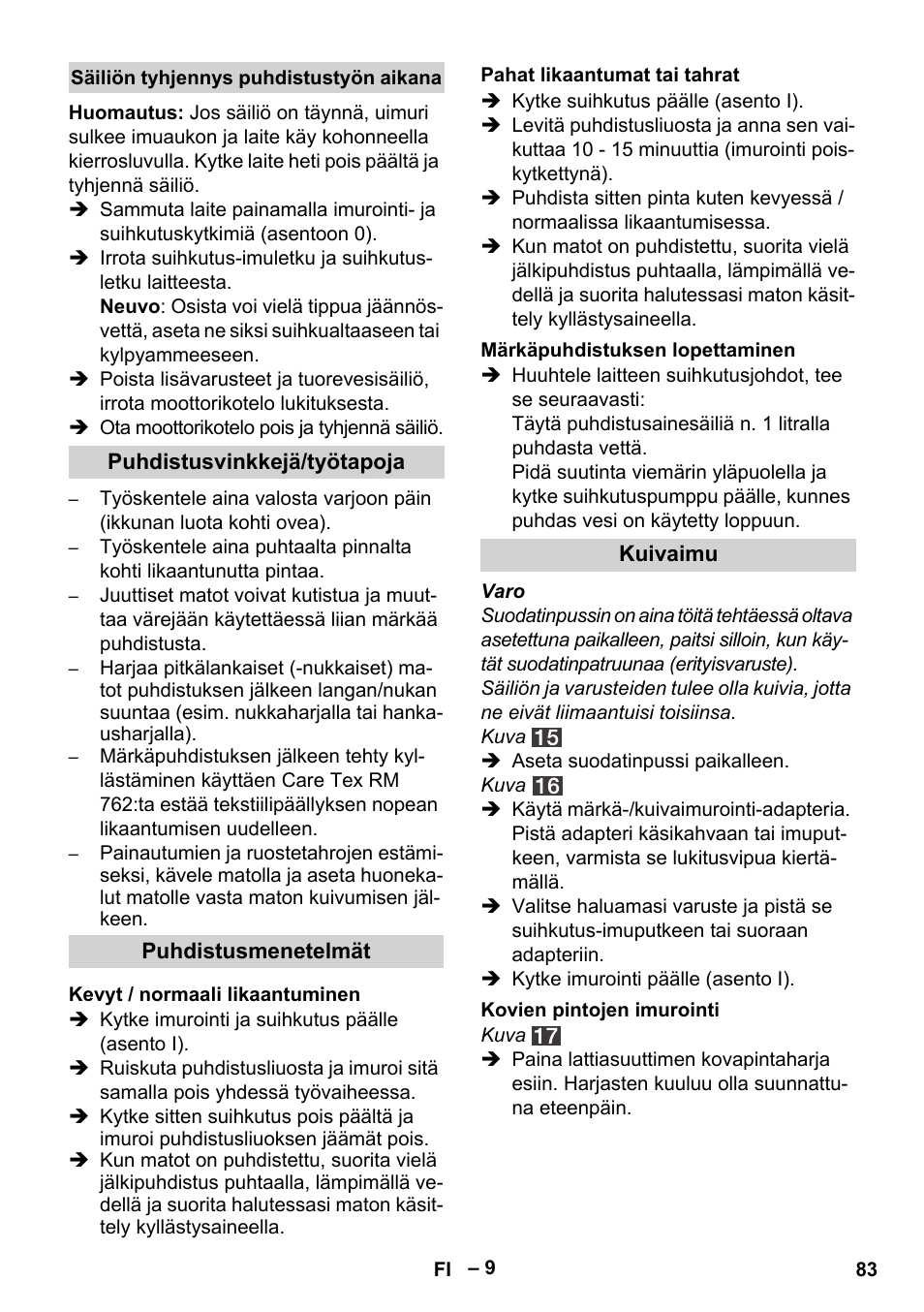 Karcher SE 4002 User Manual | Page 83 / 226