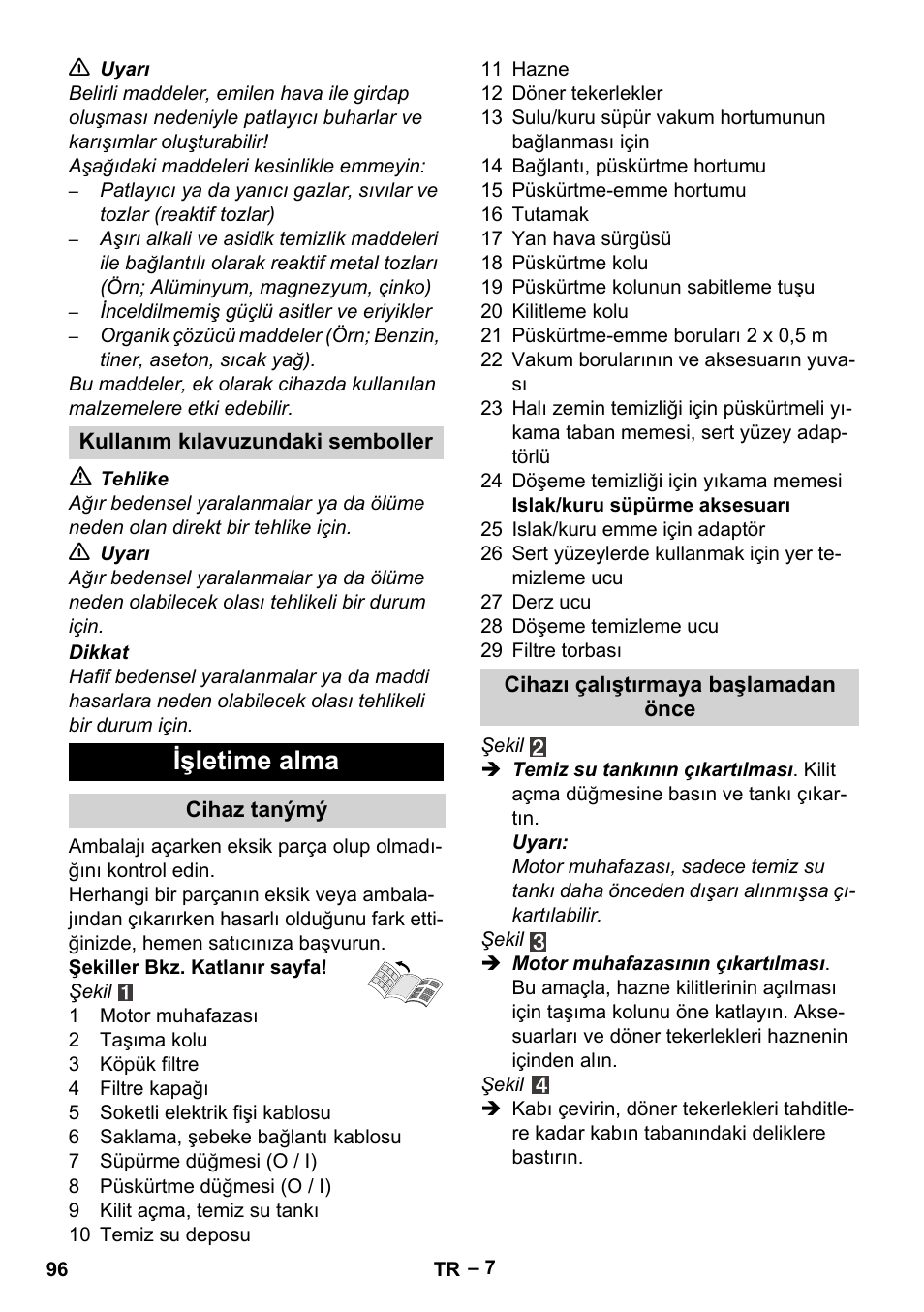 Işletime alma | Karcher SE 4002 User Manual | Page 96 / 226