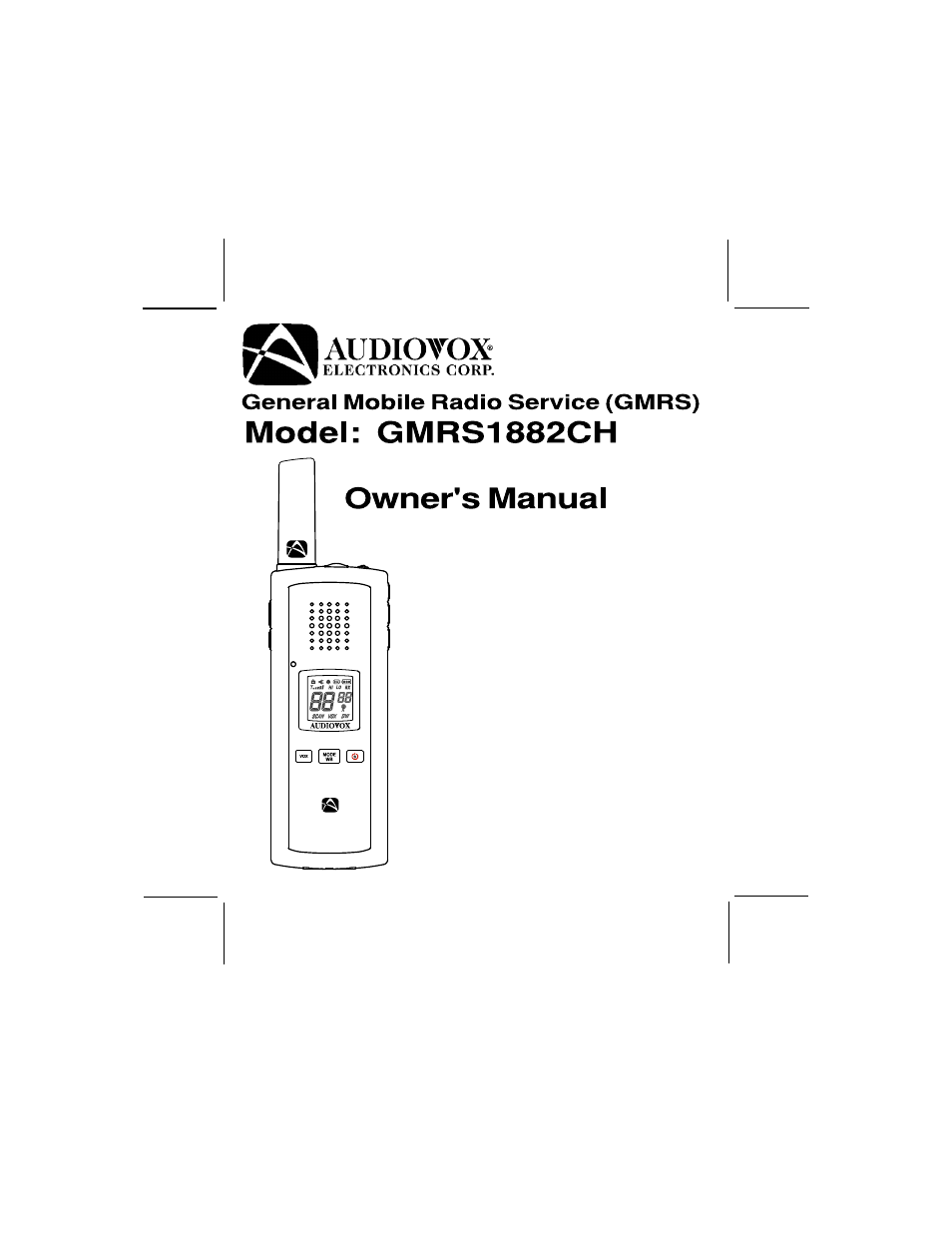 Audiovox GMRS1882CH User Manual | 30 pages