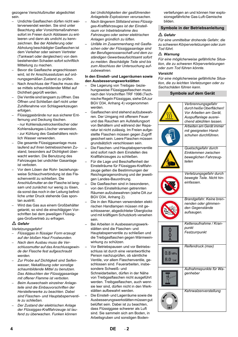 Karcher KM 130-300 R Lpg User Manual | Page 4 / 152