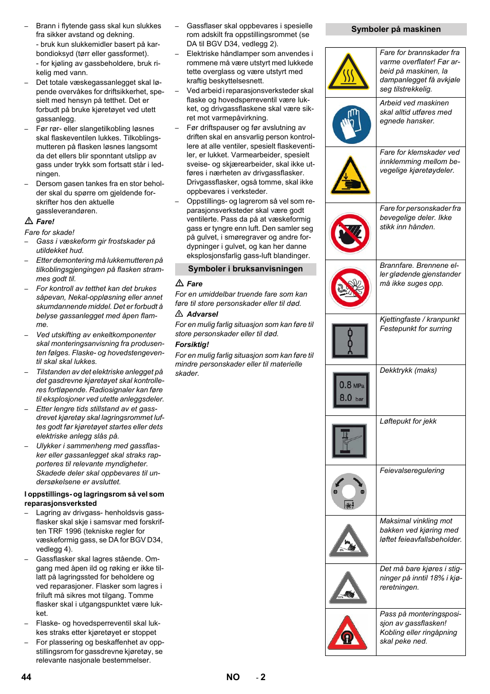 Karcher KM 130-300 R Lpg User Manual | Page 44 / 152