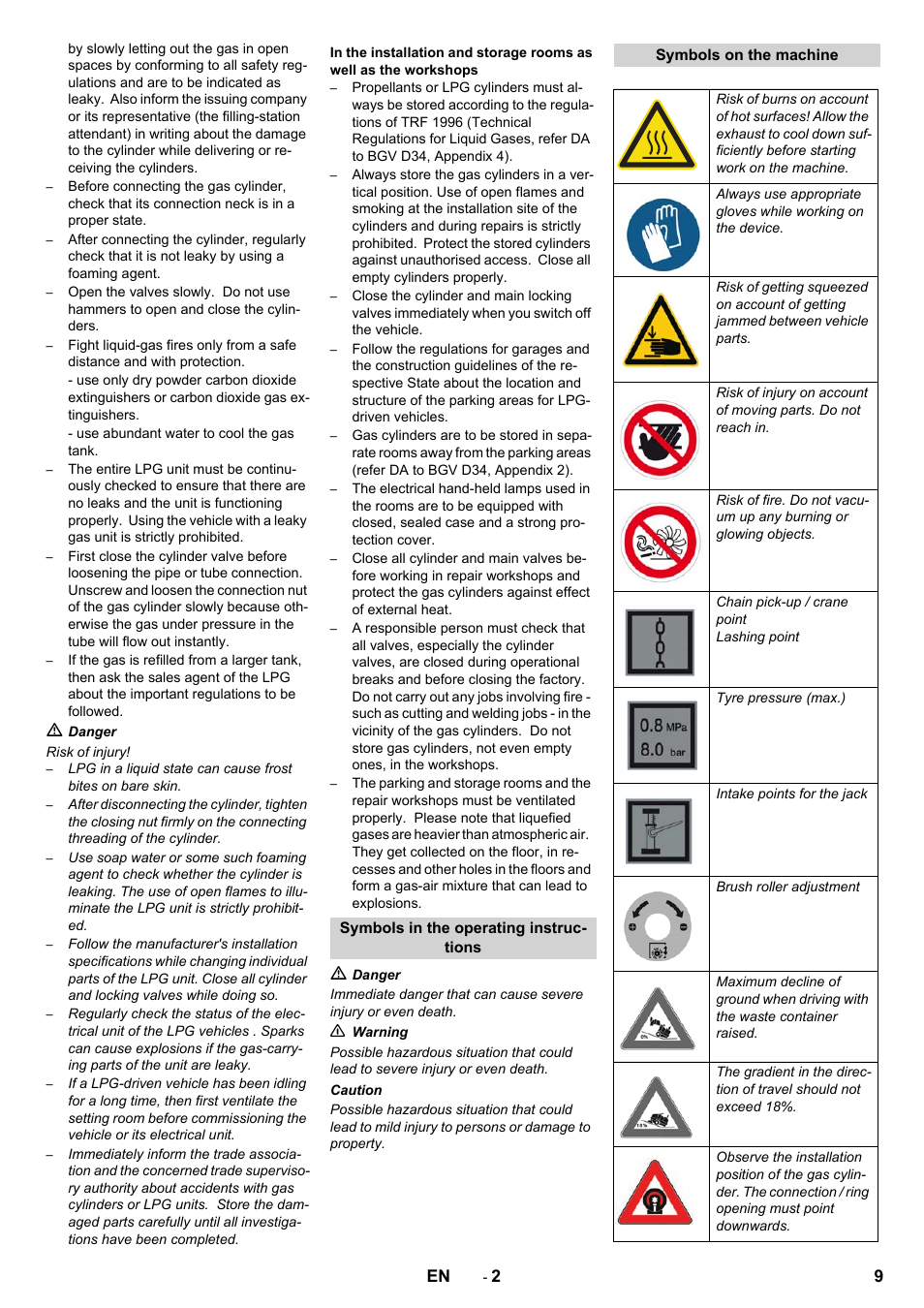 Karcher KM 130-300 R Lpg User Manual | Page 9 / 152