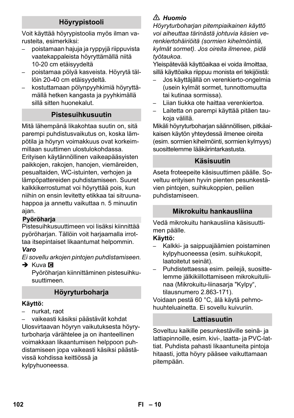 Karcher SC 2-550 C EU User Manual | Page 102 / 278