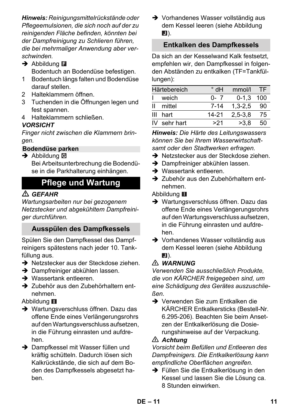 Pflege und wartung | Karcher SC 2-550 C EU User Manual | Page 11 / 278