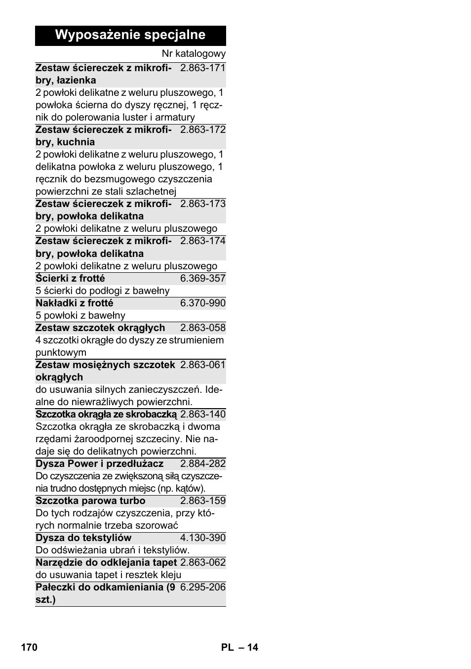Wyposażenie specjalne | Karcher SC 2-550 C EU User Manual | Page 170 / 278