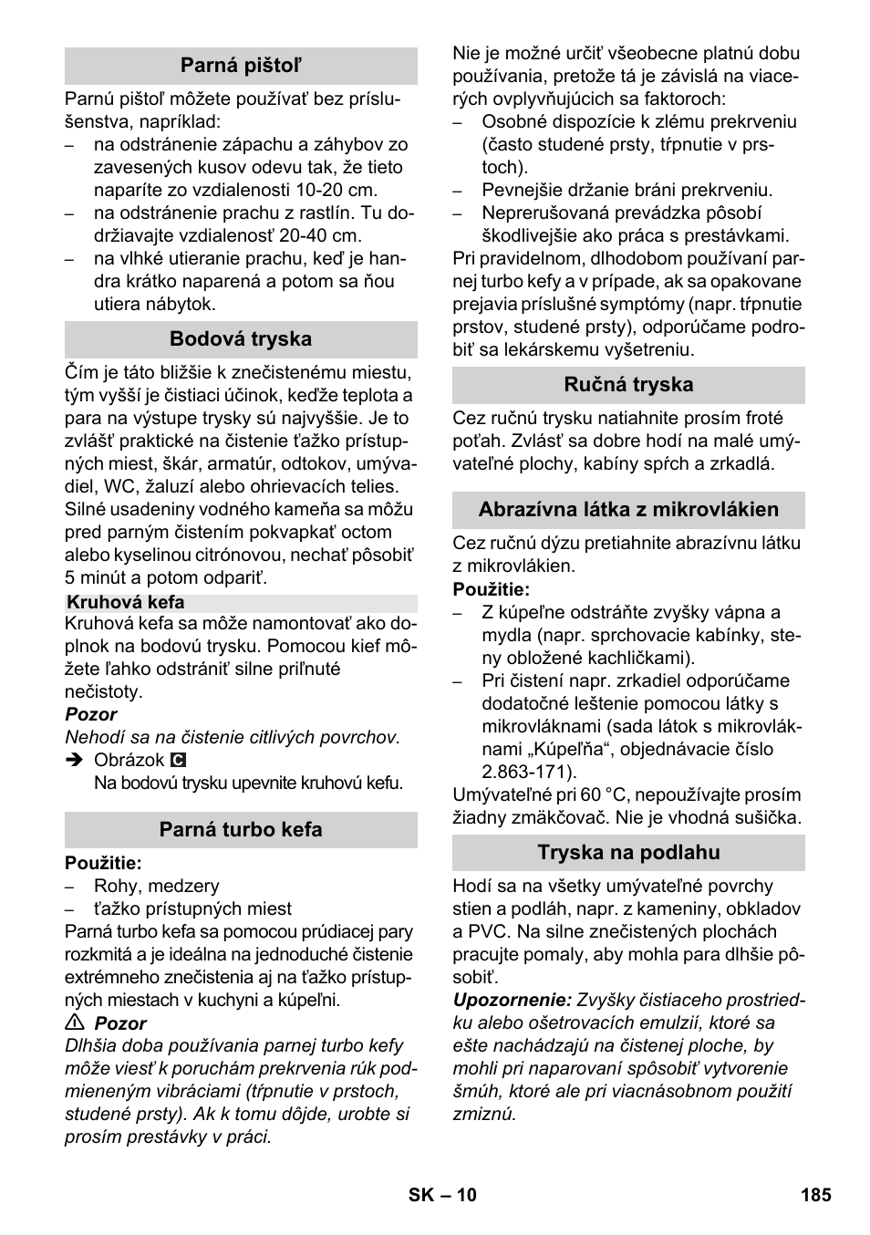 Karcher SC 2-550 C EU User Manual | Page 185 / 278