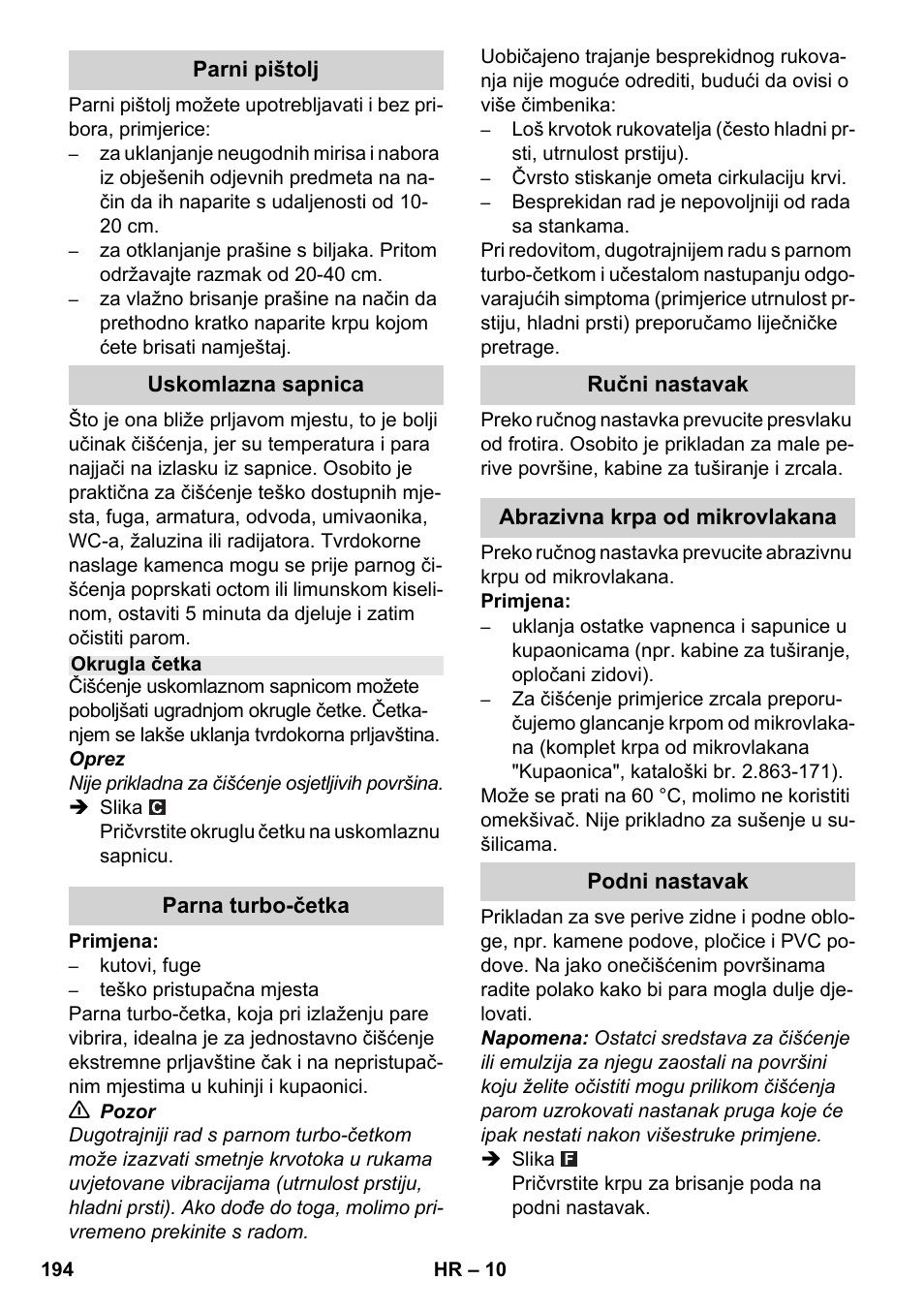 Karcher SC 2-550 C EU User Manual | Page 194 / 278