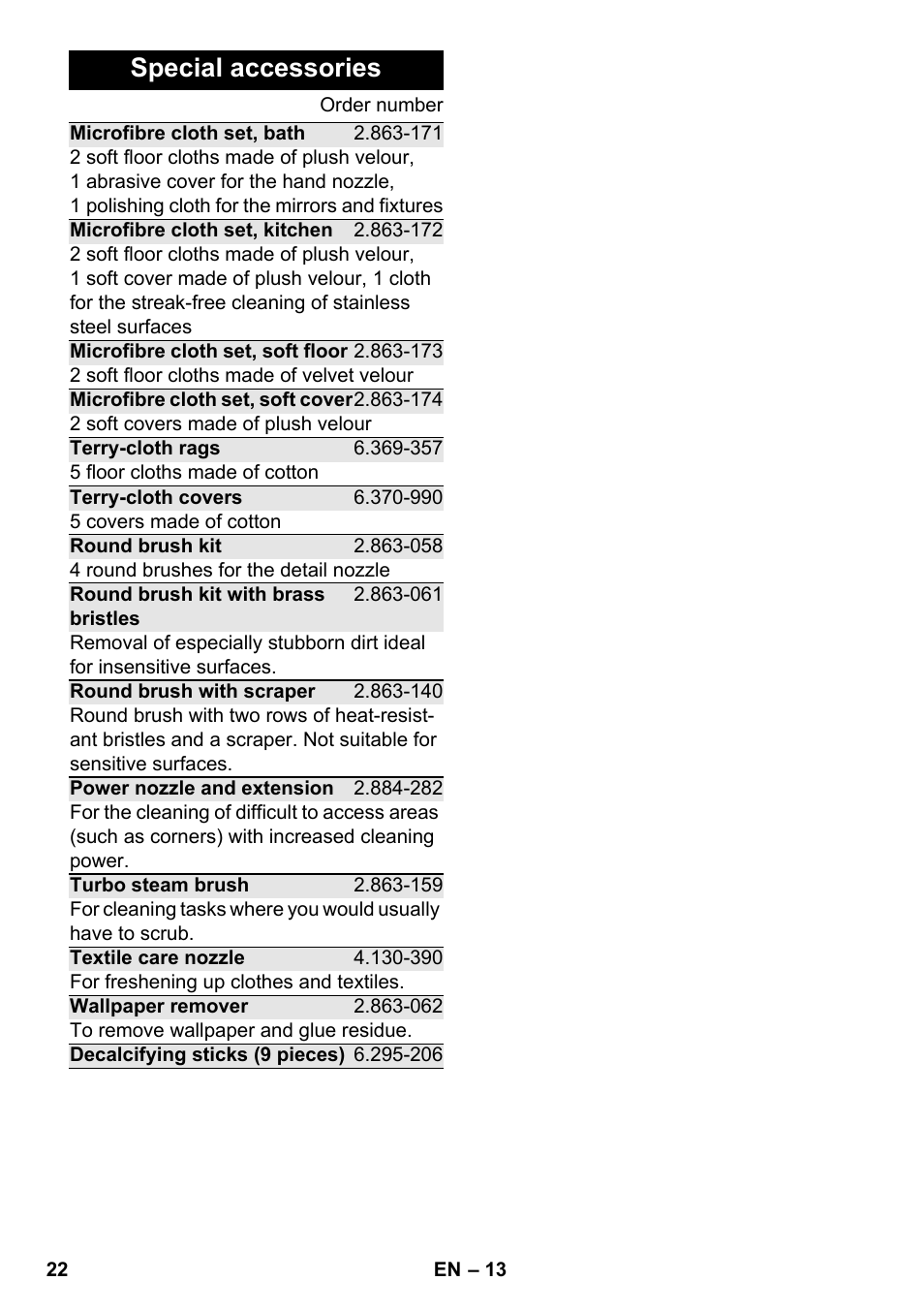 Special accessories | Karcher SC 2-550 C EU User Manual | Page 22 / 278