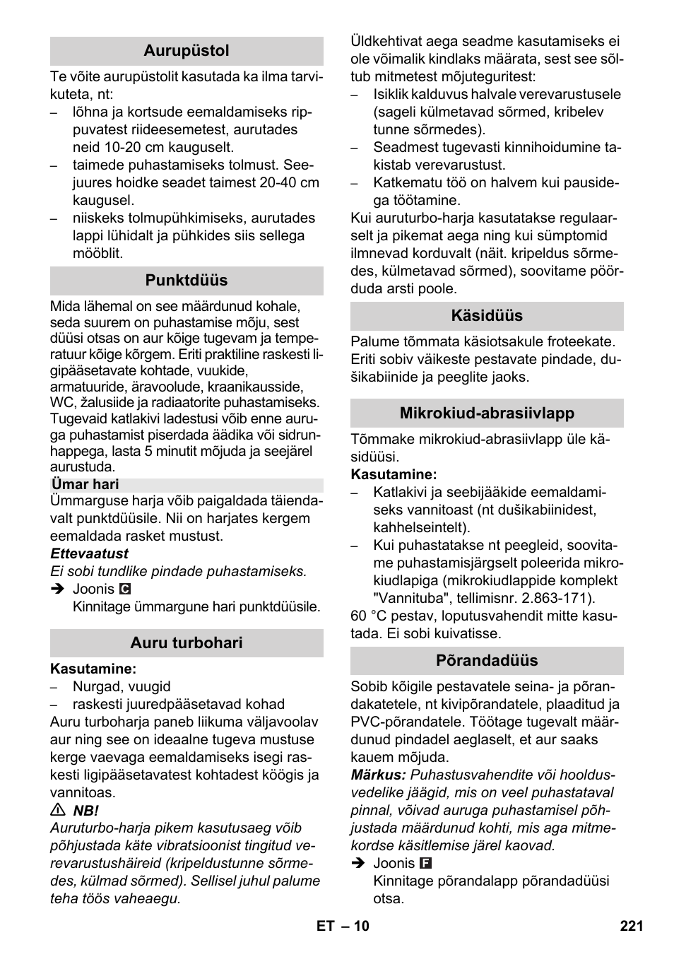 Karcher SC 2-550 C EU User Manual | Page 221 / 278