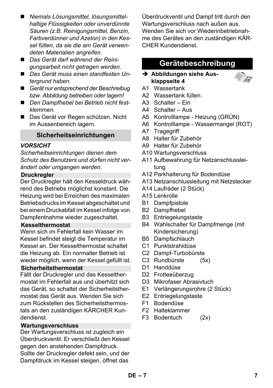 Gerätebeschreibung | Karcher SC 2-550 C EU User Manual | Page 7 / 278