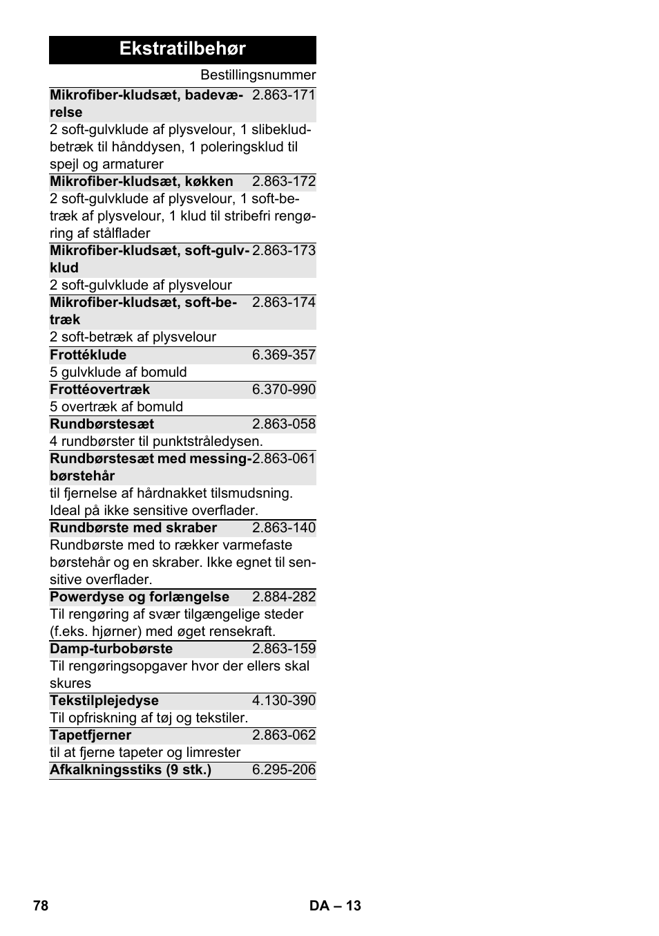 Ekstratilbehør | Karcher SC 2-550 C EU User Manual | Page 78 / 278