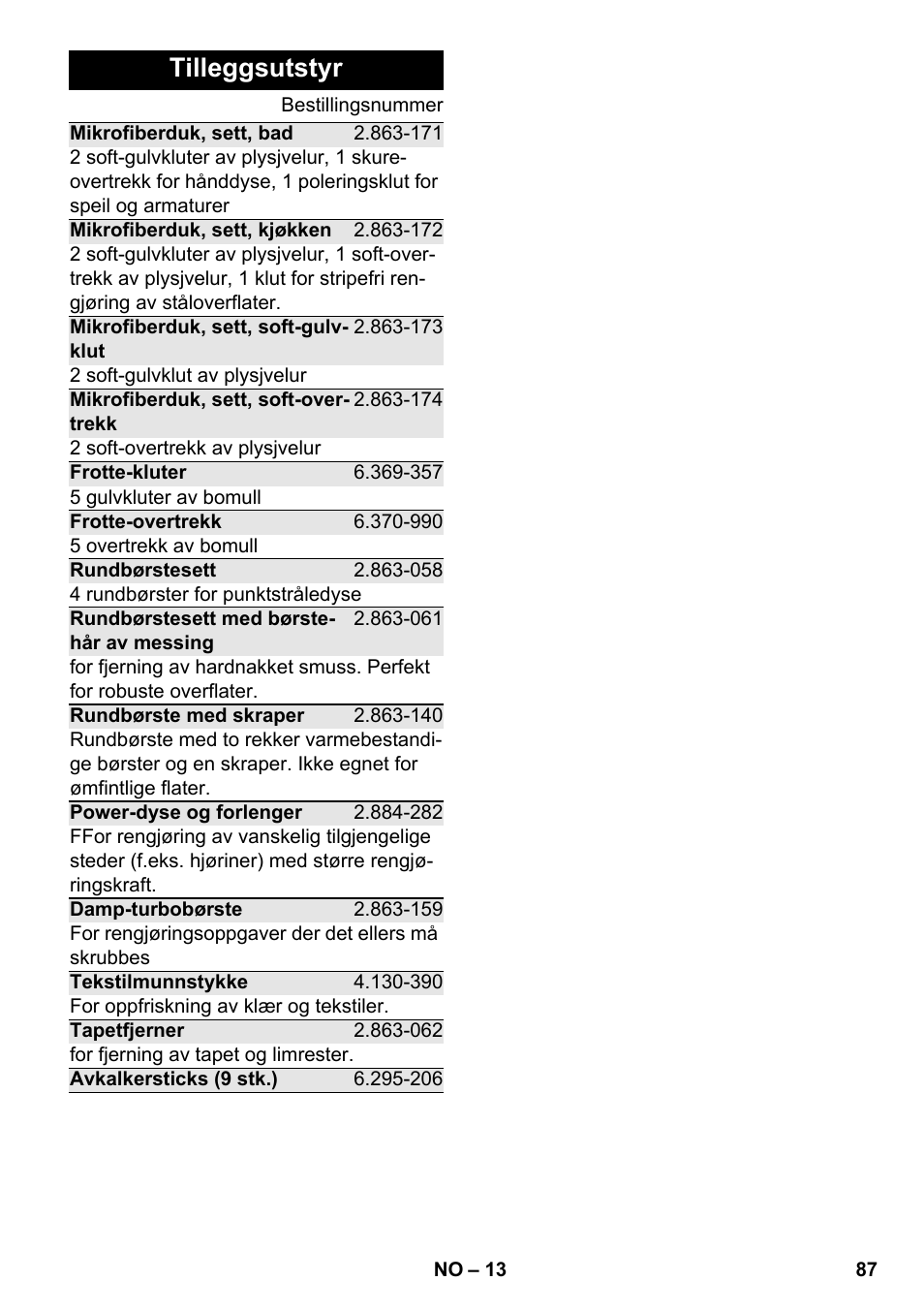 Tilleggsutstyr | Karcher SC 2-550 C EU User Manual | Page 87 / 278