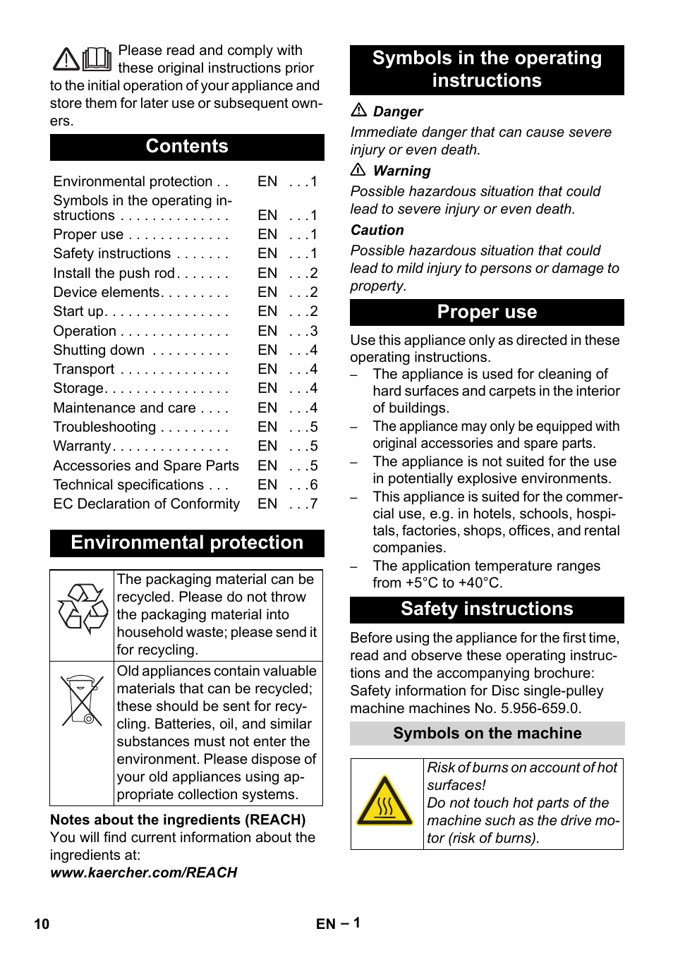 Karcher BDS 43-180 C User Manual | Page 10 / 204