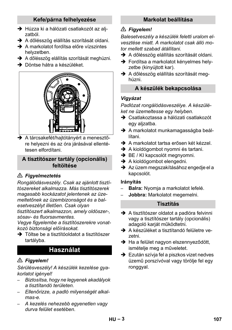 Használat | Karcher BDS 43-180 C User Manual | Page 107 / 204