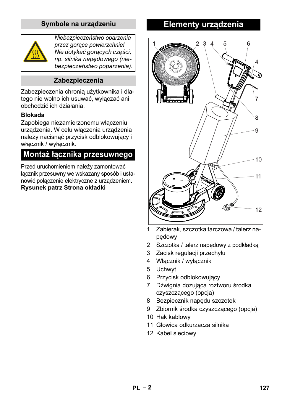 Montaż łącznika przesuwnego elementy urządzenia | Karcher BDS 43-180 C User Manual | Page 127 / 204