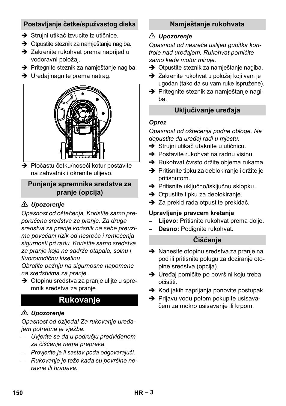 Rukovanje | Karcher BDS 43-180 C User Manual | Page 150 / 204