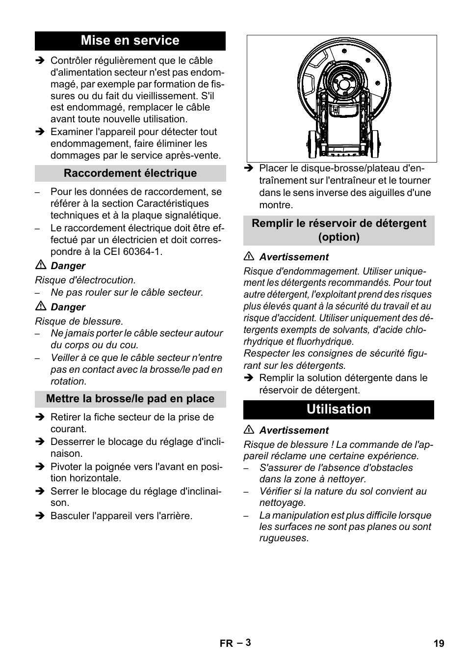 Mise en service, Utilisation | Karcher BDS 43-180 C User Manual | Page 19 / 204