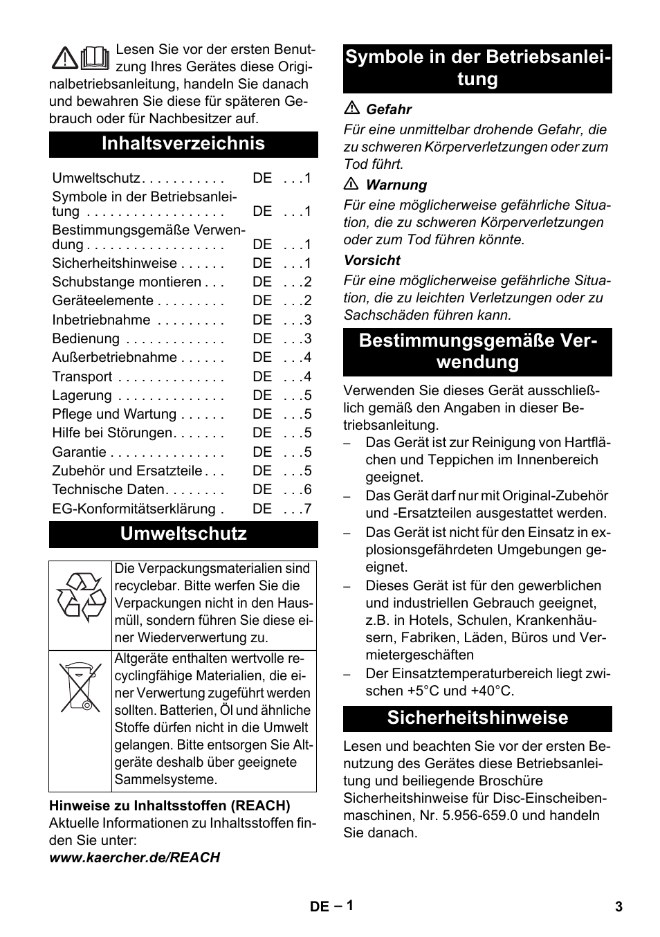 Karcher BDS 43-180 C User Manual | Page 3 / 204