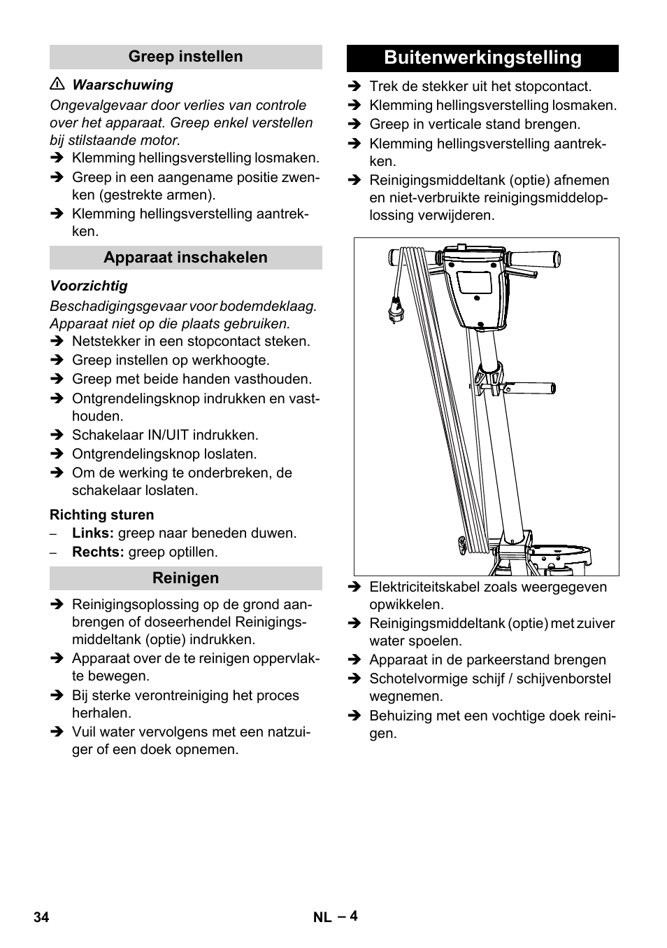 Buitenwerkingstelling | Karcher BDS 43-180 C User Manual | Page 34 / 204