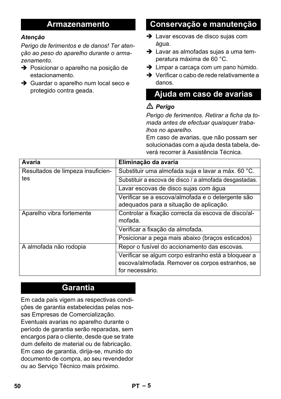 Garantia | Karcher BDS 43-180 C User Manual | Page 50 / 204