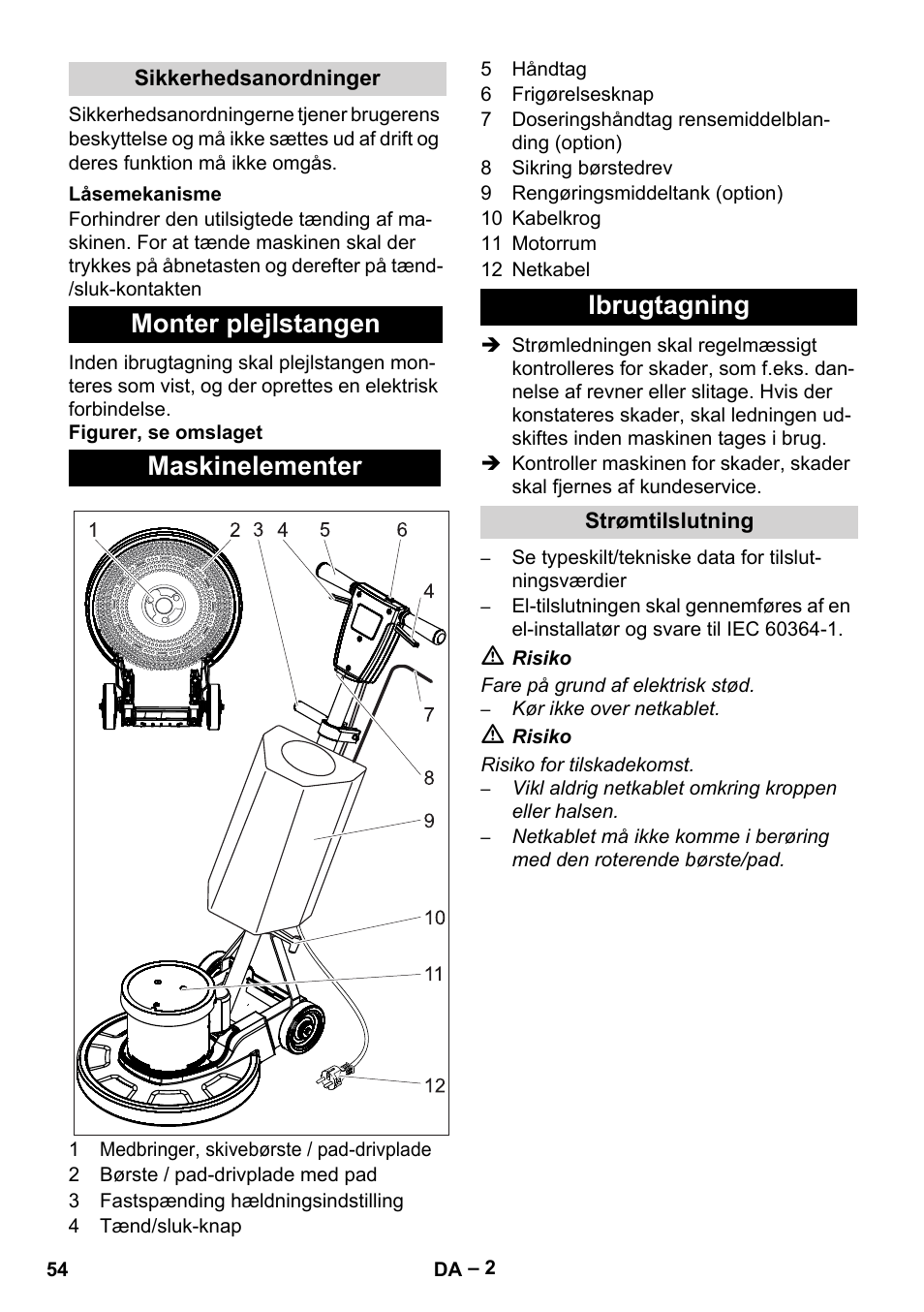 Monter plejlstangen maskinelementer ibrugtagning | Karcher BDS 43-180 C User Manual | Page 54 / 204
