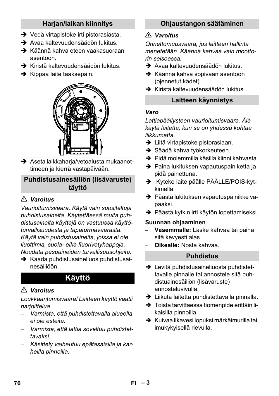 Käyttö | Karcher BDS 43-180 C User Manual | Page 76 / 204