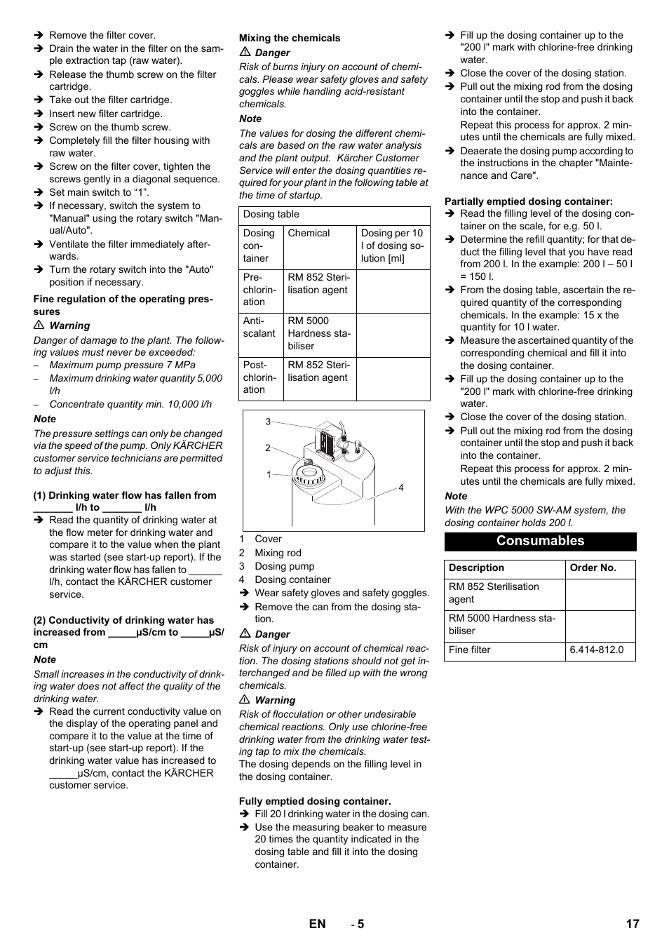 Consumables | Karcher Úpravna vody WPC 10000 SW User Manual | Page 17 / 32