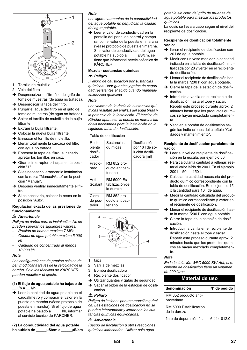 Material de uso | Karcher Úpravna vody WPC 10000 SW User Manual | Page 27 / 32