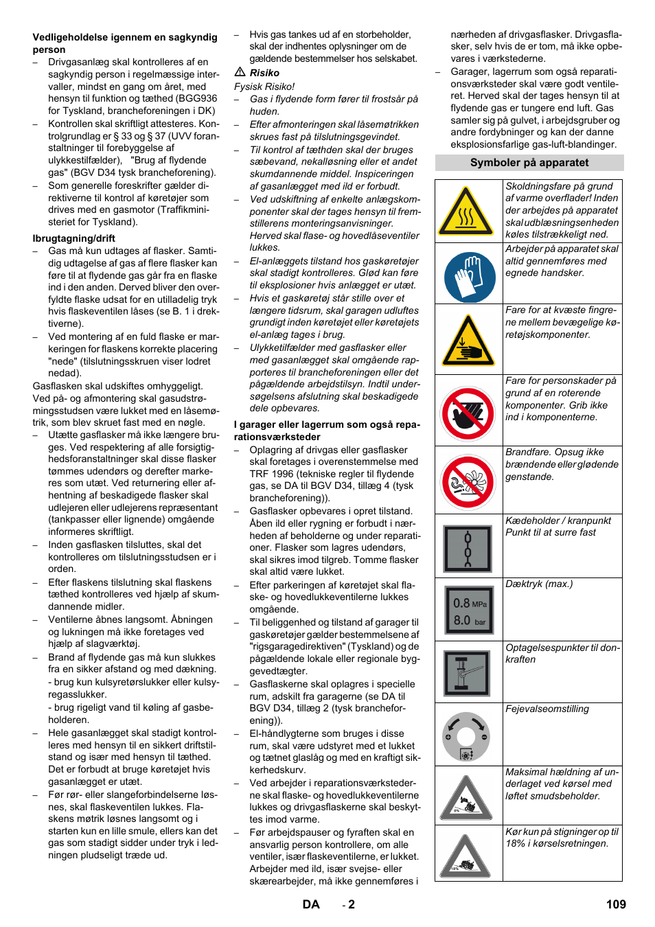 109 da | Karcher KM 130-300 R Lpg User Manual | Page 109 / 448