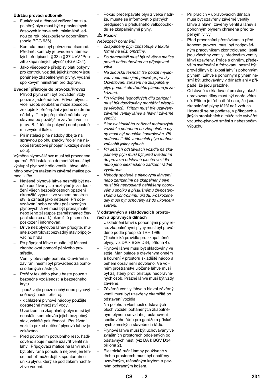 231 cs | Karcher KM 130-300 R Lpg User Manual | Page 231 / 448