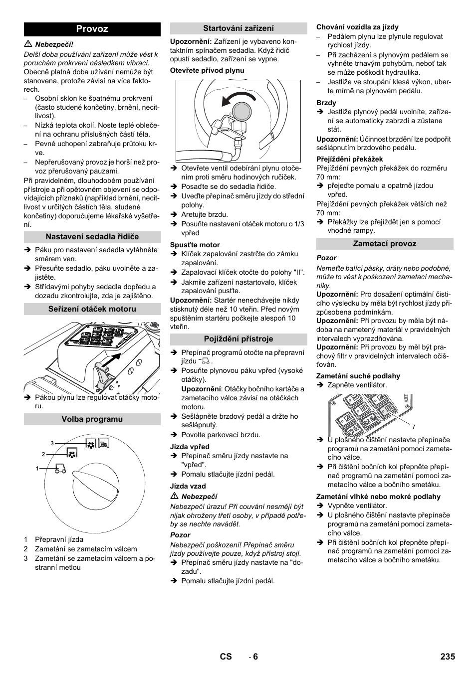 Provoz | Karcher KM 130-300 R Lpg User Manual | Page 235 / 448