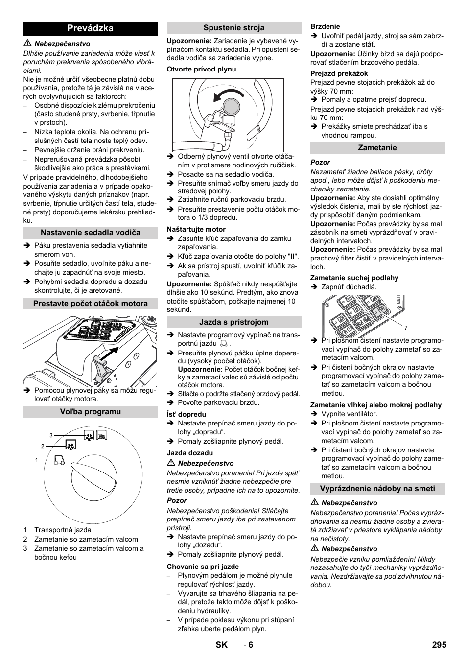 Prevádzka | Karcher KM 130-300 R Lpg User Manual | Page 295 / 448