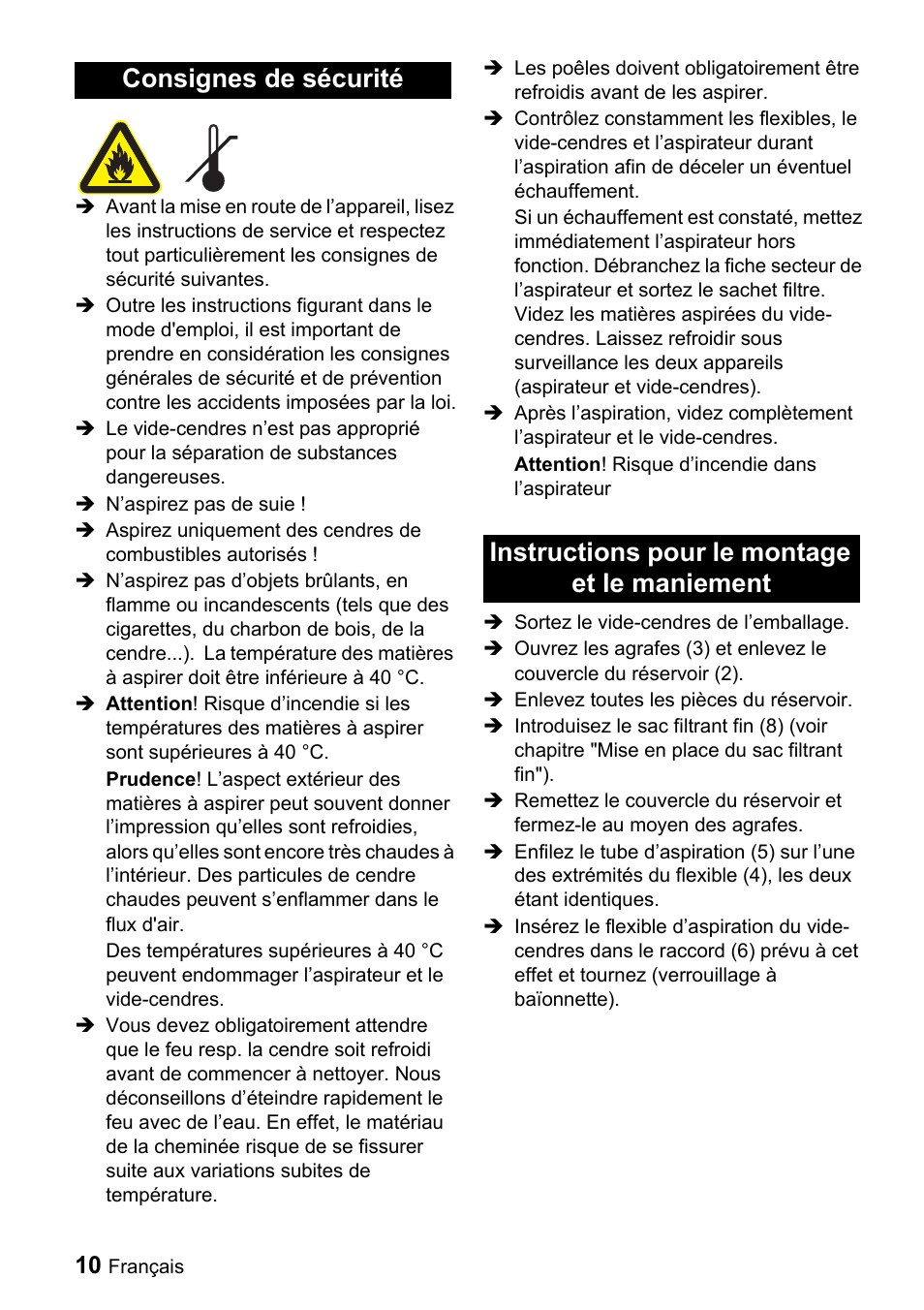 Karcher Filtr na hrubé nečistoty a popel Premium User Manual | Page 10 / 84