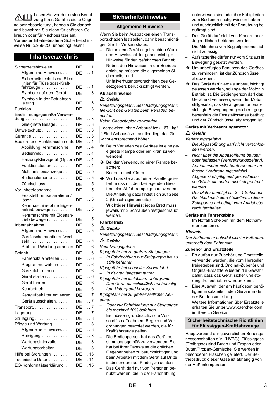 Karcher KM 170-600 R Lpg User Manual | Page 3 / 472