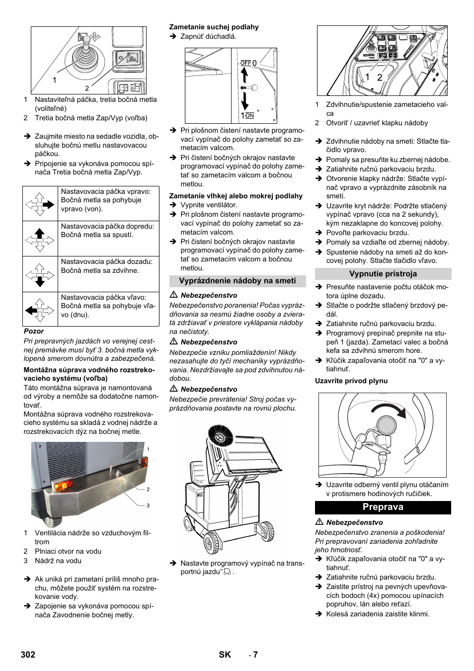 Preprava | Karcher KM 170-600 R Lpg User Manual | Page 302 / 472