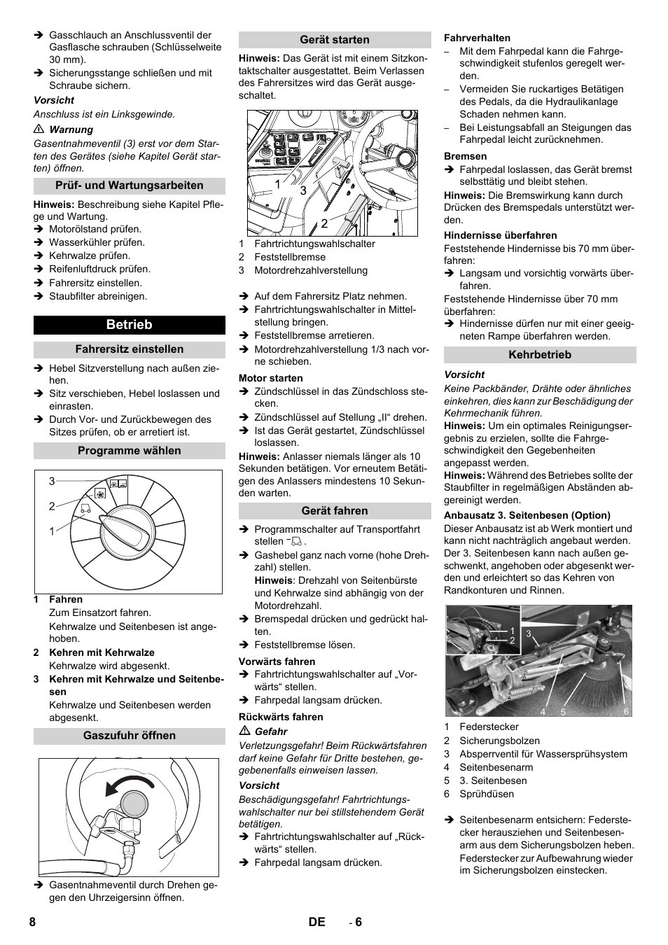 Betrieb | Karcher KM 170-600 R Lpg User Manual | Page 8 / 472