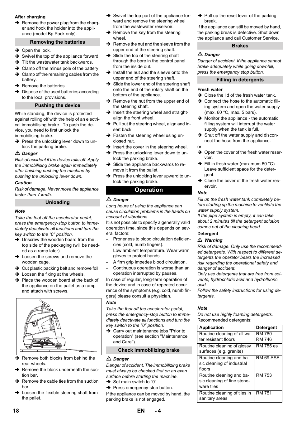 Operation | Karcher BD 50-40 RS Bp User Manual | Page 18 / 332