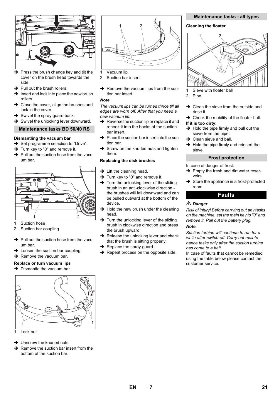 Faults | Karcher BD 50-40 RS Bp User Manual | Page 21 / 332