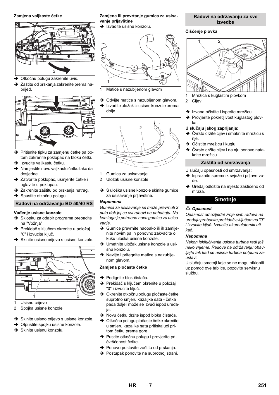Smetnje | Karcher BD 50-40 RS Bp User Manual | Page 251 / 332
