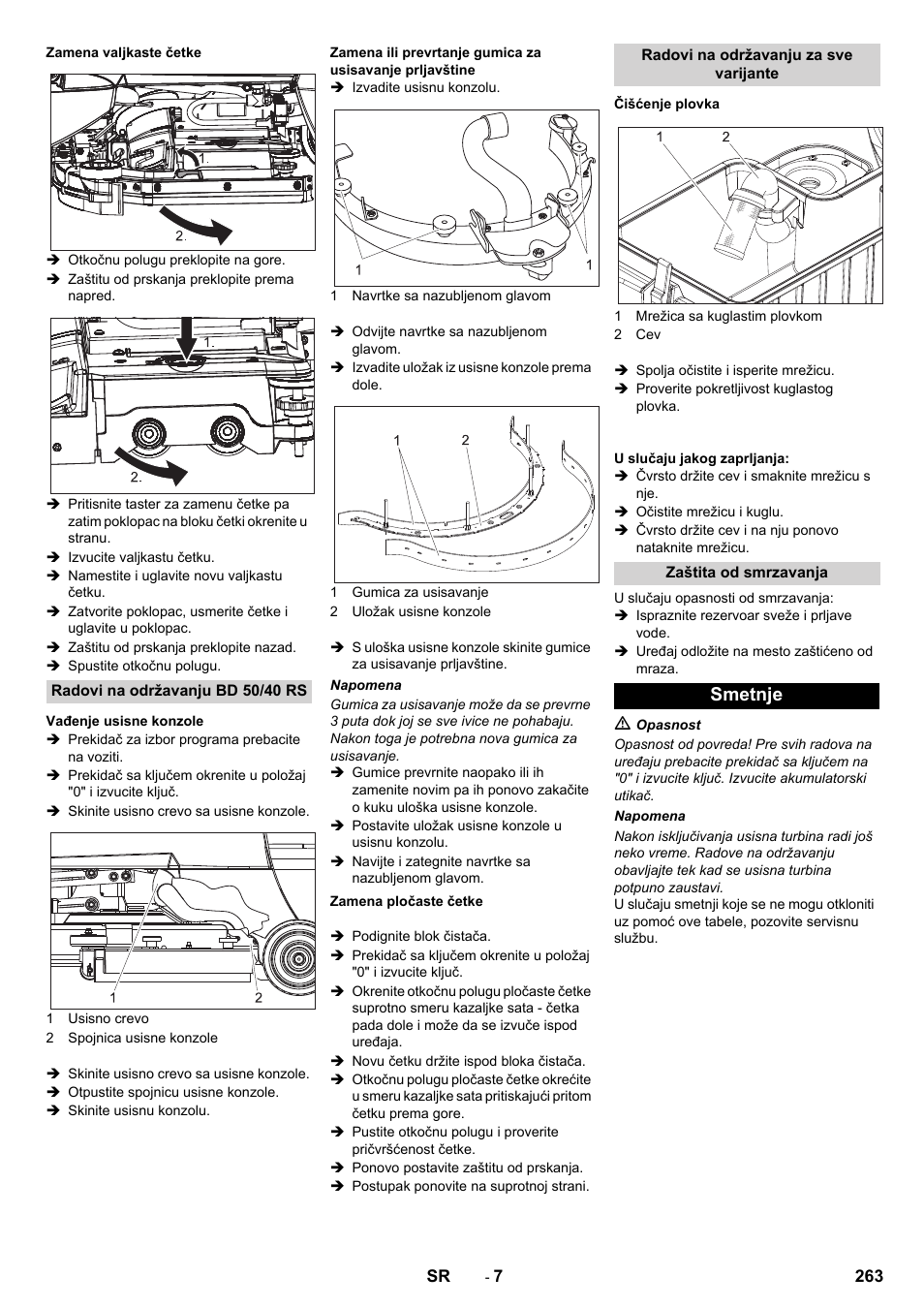 Smetnje | Karcher BD 50-40 RS Bp User Manual | Page 263 / 332