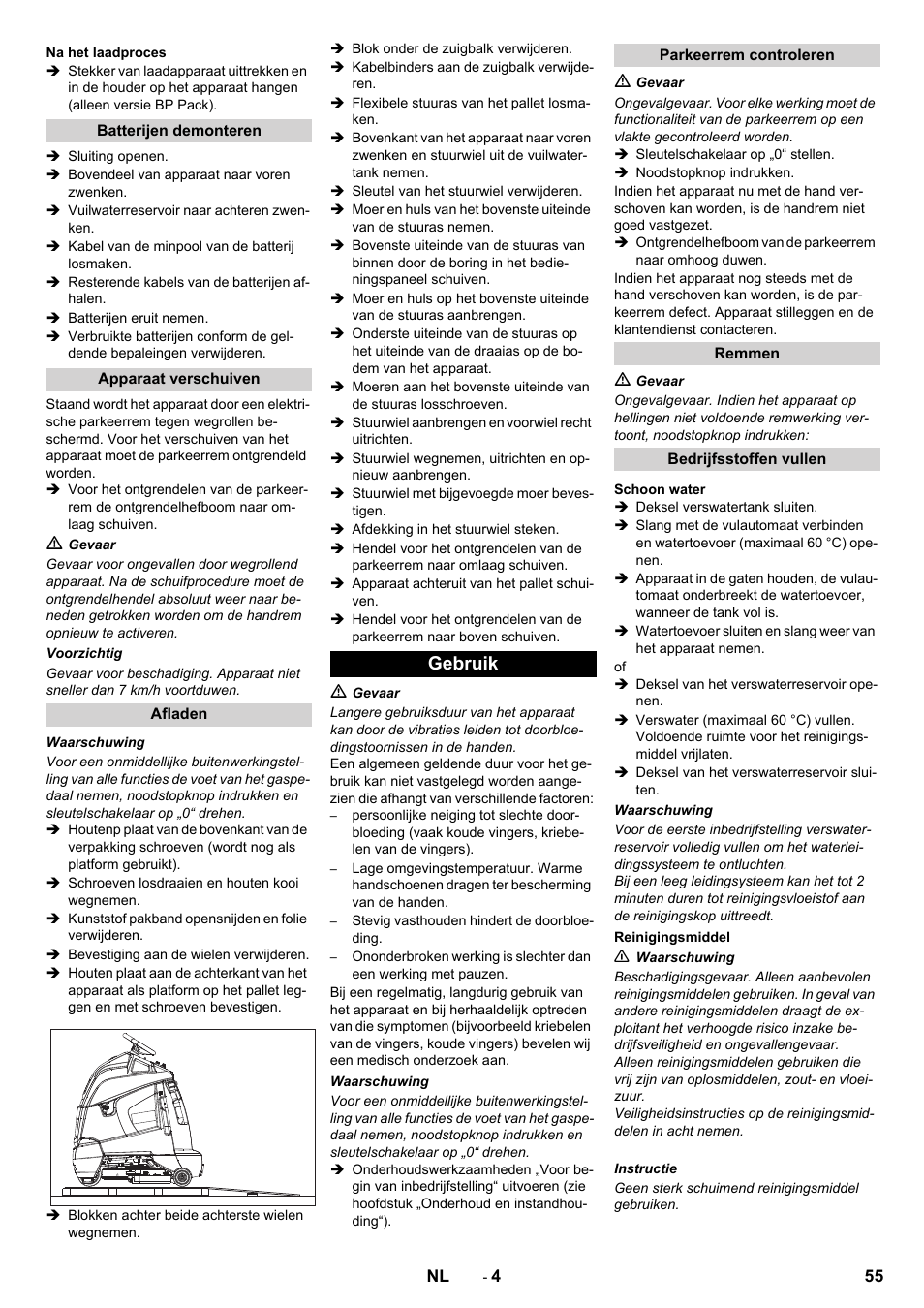 Gebruik | Karcher BD 50-40 RS Bp User Manual | Page 55 / 332