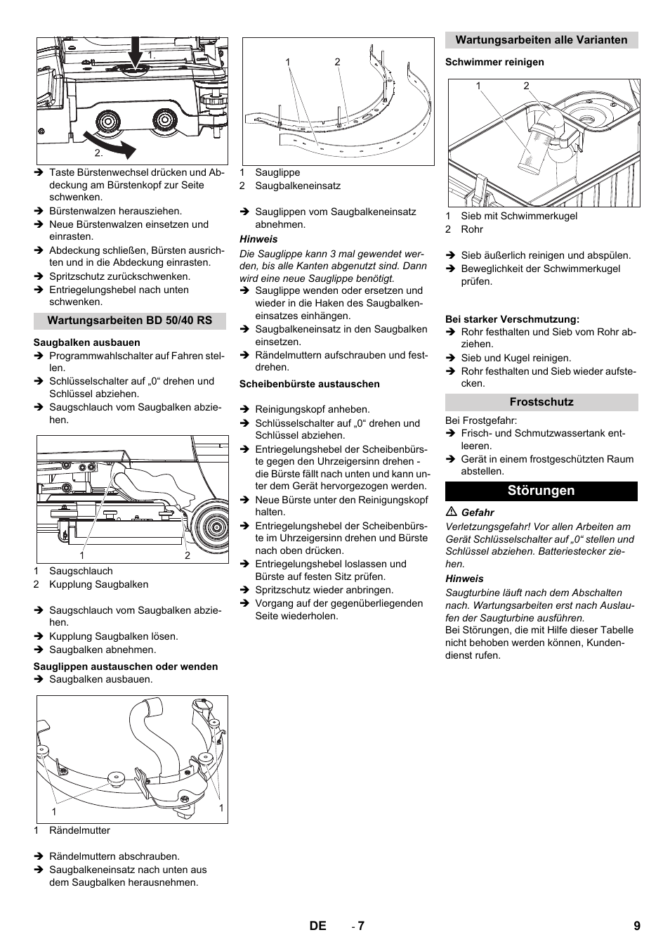 Störungen | Karcher BD 50-40 RS Bp User Manual | Page 9 / 332