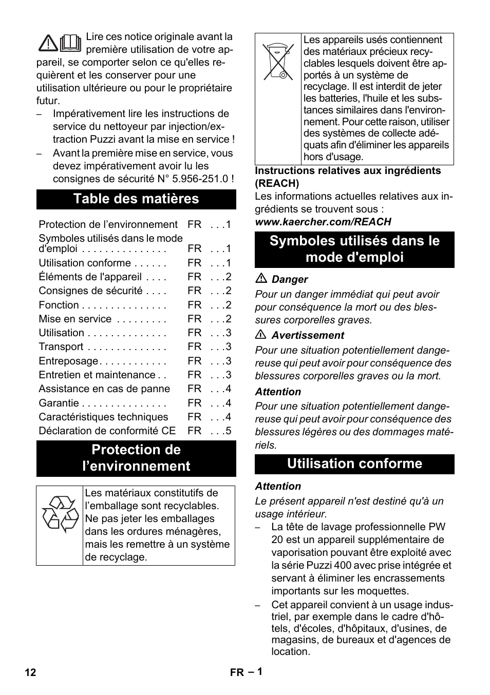 Karcher PW 20 User Manual | Page 12 / 132