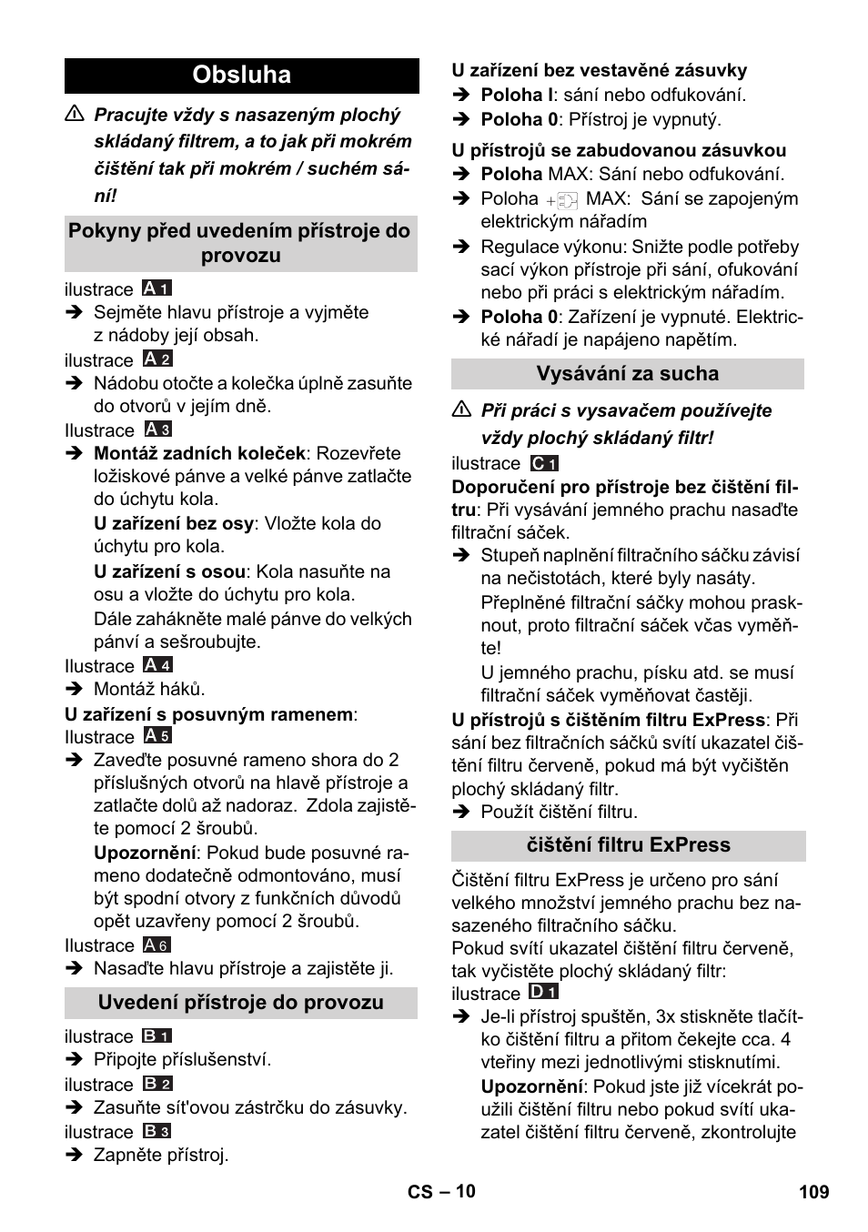 Obsluha | Karcher WD 7-700 P User Manual | Page 109 / 192